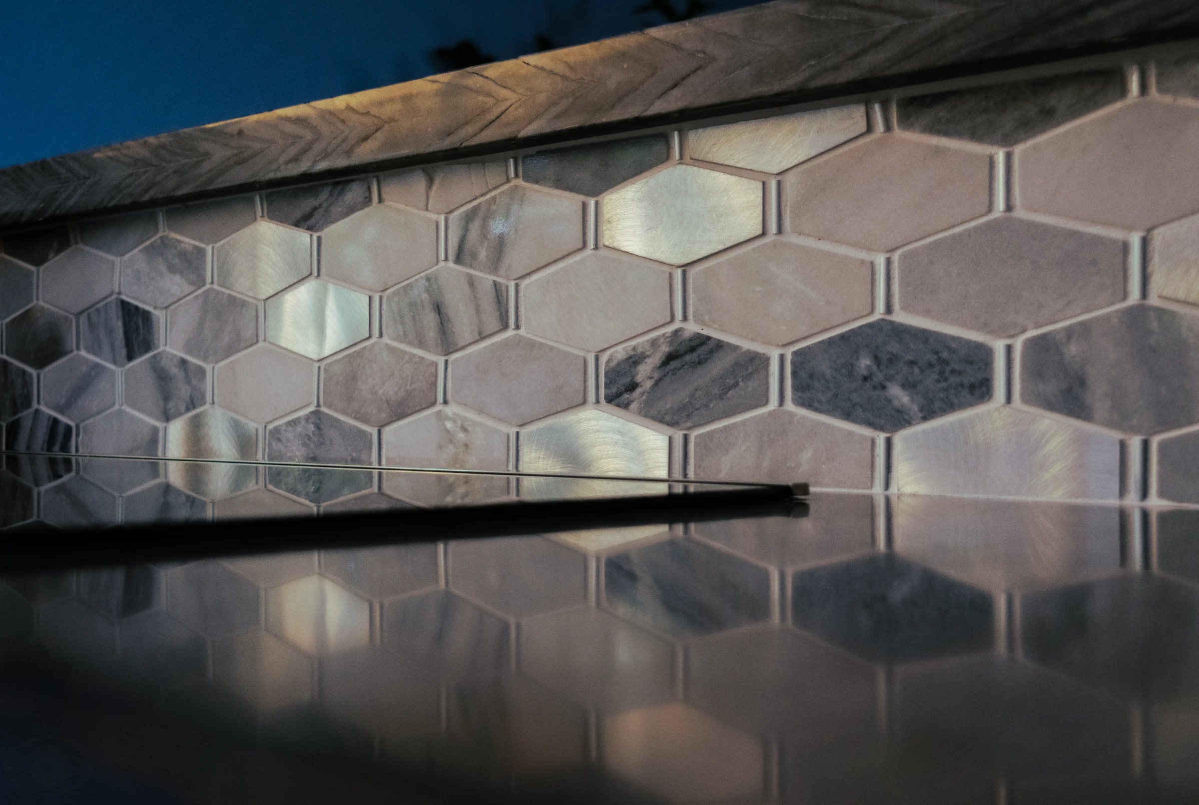 Hex backsplash