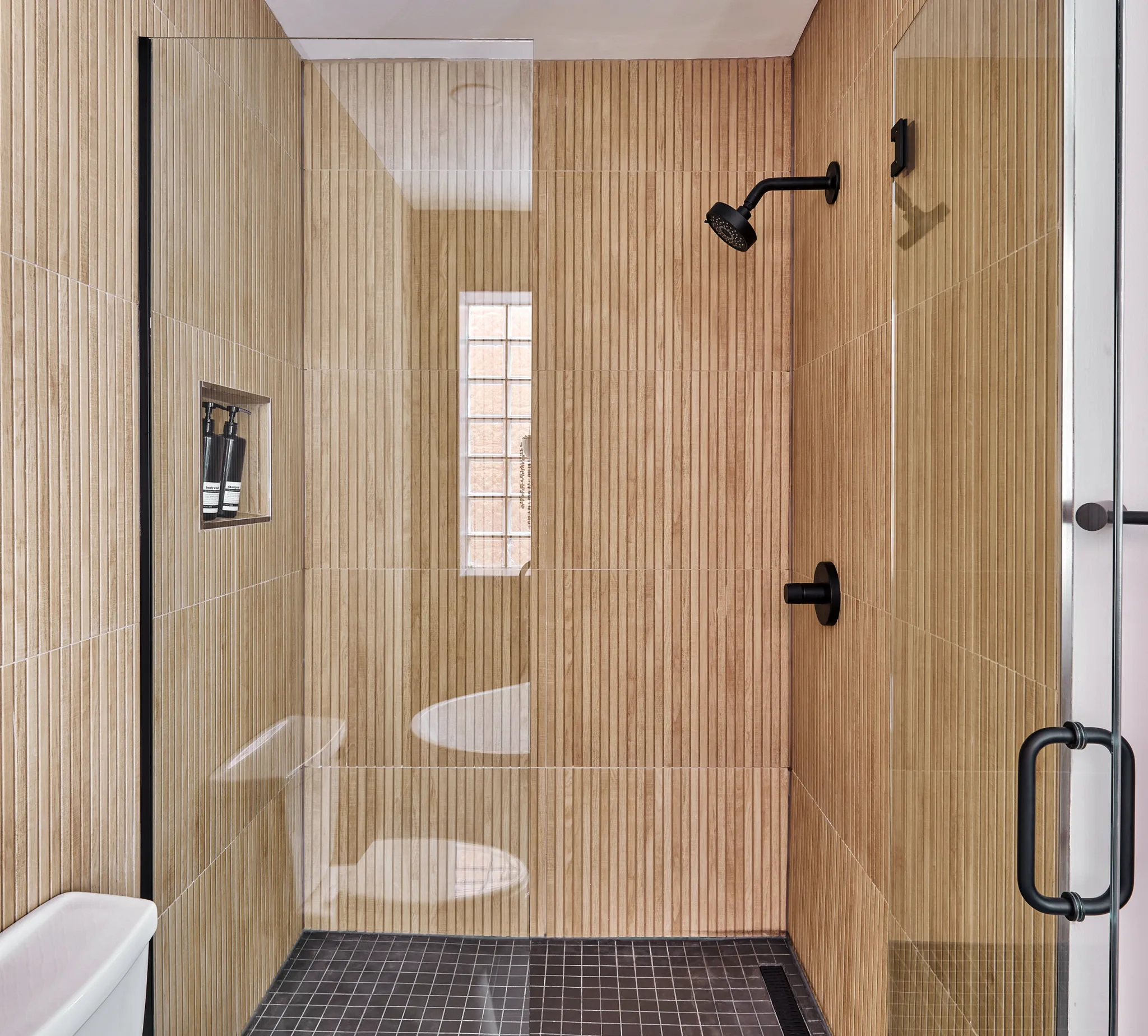 Bamboo shower tile