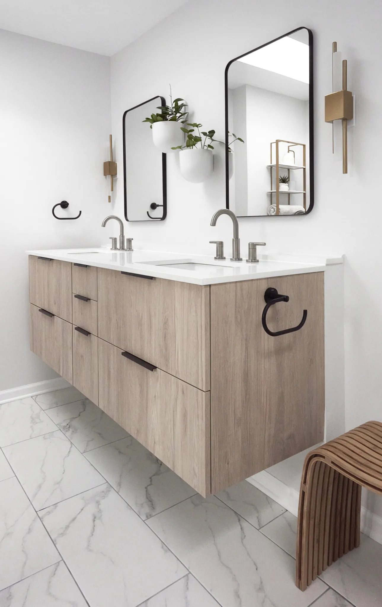 Double sink floating vanities